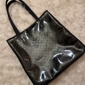 Calvin Klein Black Transparent Tote